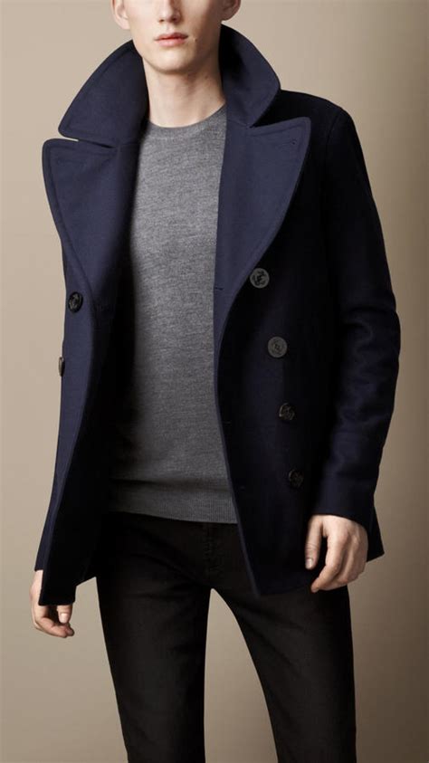 burberry textured silk wool peacoat|Burberry peacoat review.